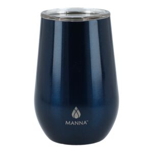 Manna Stainless Steel Vacuum Insulated Double Wall Shimmer Tumbler with Sliding Lid Navy 355ml